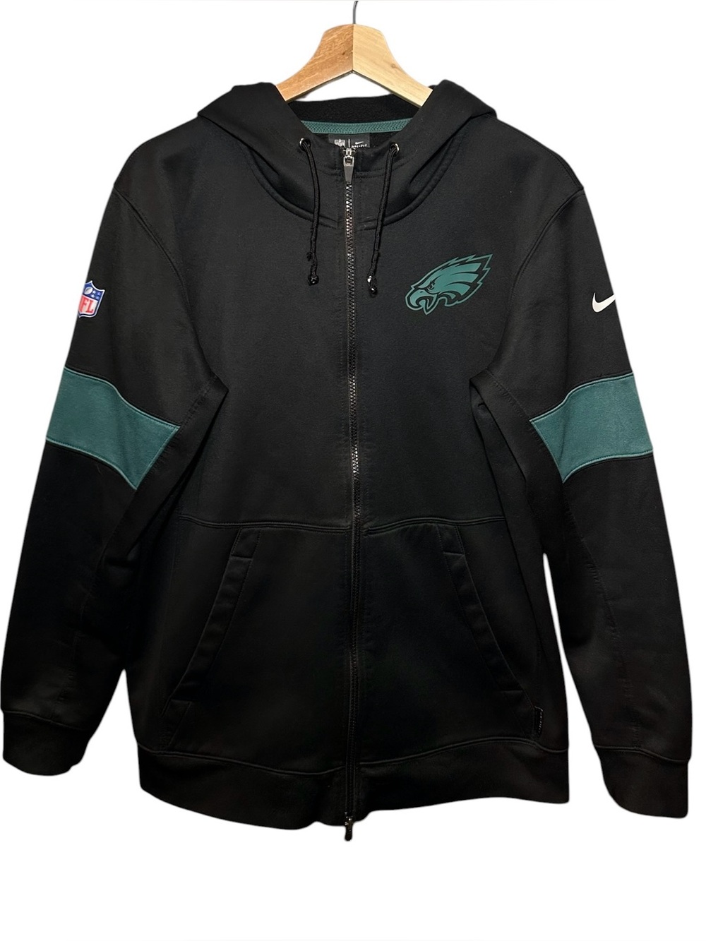 Nike Dri Fit  Philadelphia Eagles Sideline Team Full-Zip Hoodie  Jacket  Size M